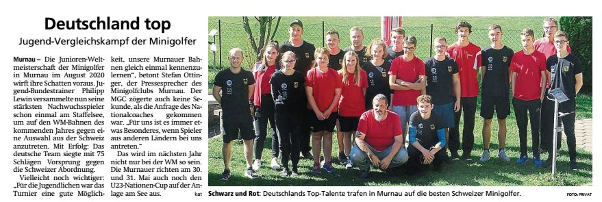 Minigolfclub Murnau Am Staffelsee E V Pressearbeit
